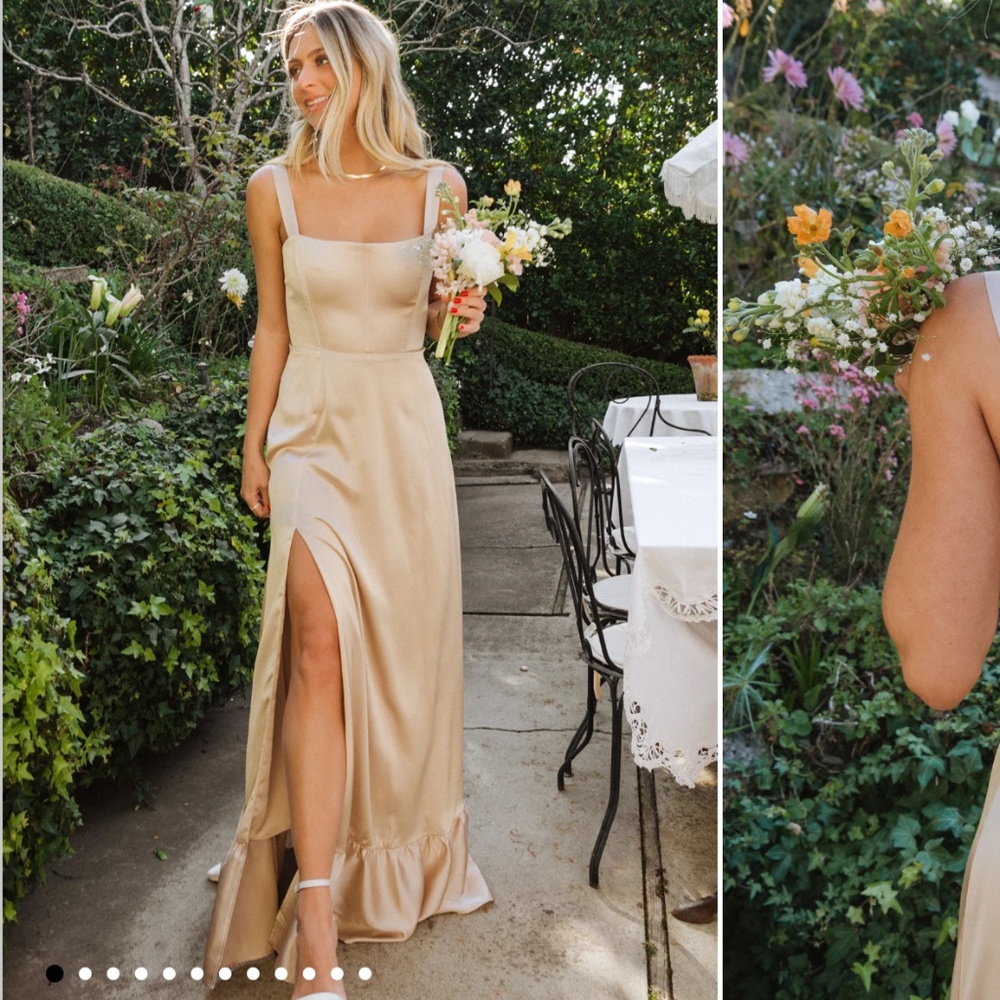 Show Me Your MuMu Clarissa Corset Dress Champagne Luxe Satin